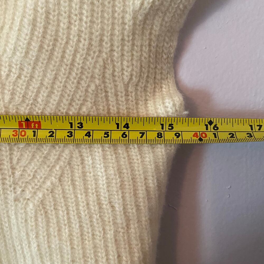 Maeve Cream Knit High Neck Sleeveless Sweater Top Minimalist Lambswool Small - Picture 7 of 10